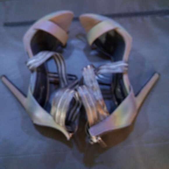 QUPID HIGH HEEL ALMOND OPEN-TOE ELASTIC CRISS-CROSS STRAP SANDAL - Picture 6 of 16